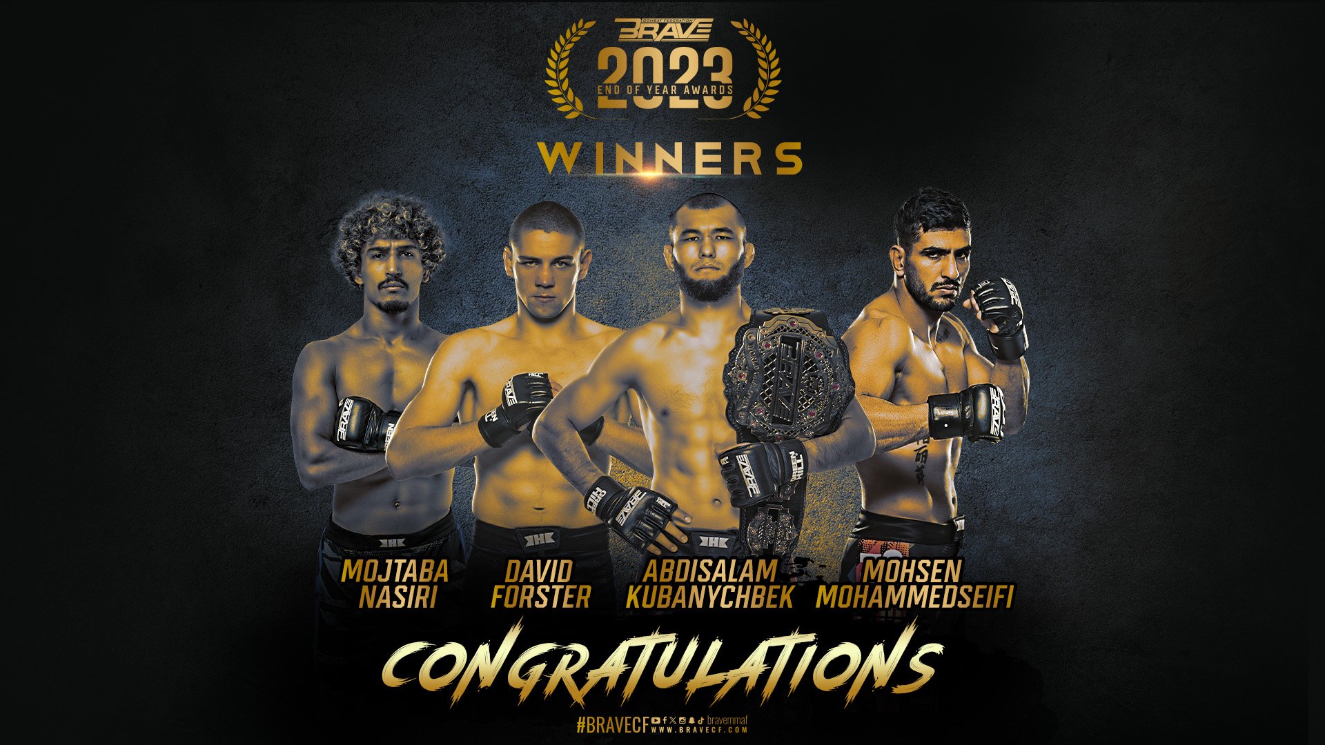 Mohsen dominates Fans BRAVE CF End of Year Awards; Kubanychbek named Fighter of The Year