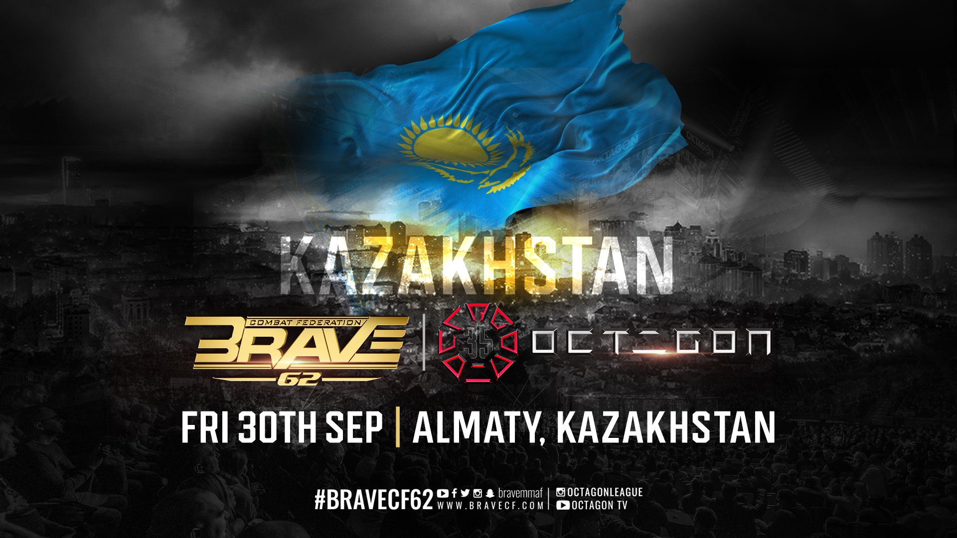 BRAVE CF 62 to be held in Kazakhstan in association with Octagon League