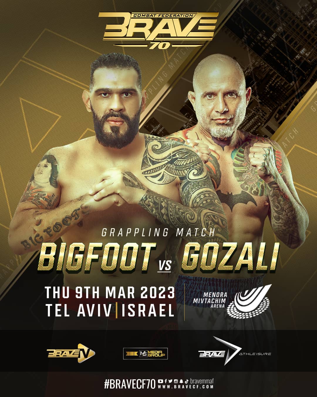 BRAVE CF 70 to host grappling match between Haim Gonzali and Antonio Bigfoot