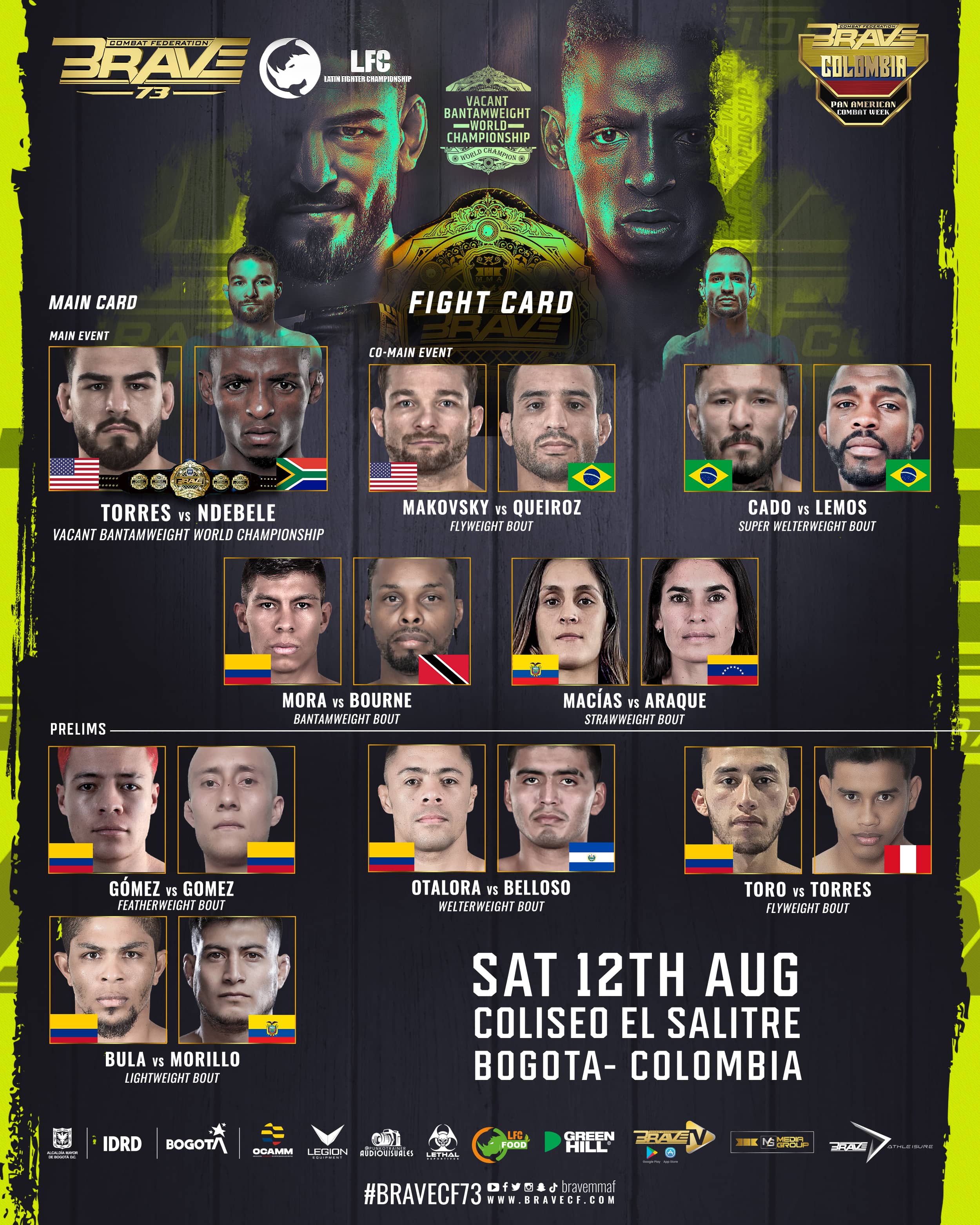 BRAVE Pan-American Combat Week set to feature fighters from nine countries