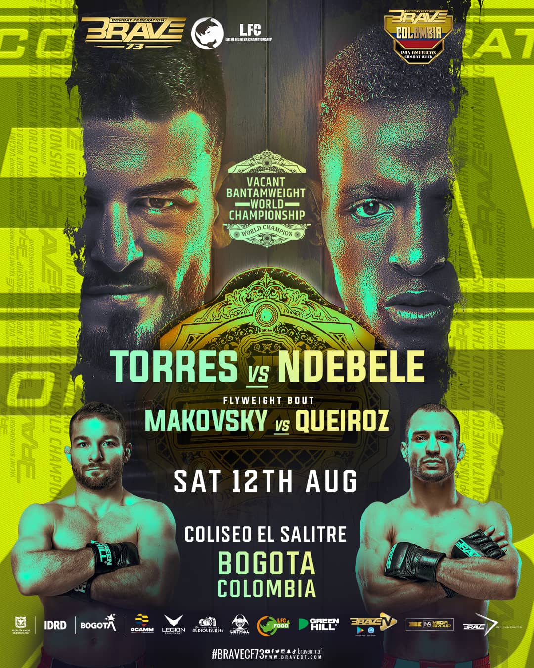 REMINDER: BRAVE Combat Federation celebrates Bogota’s anniversary with free BRAVE CF 73 tickets for fans