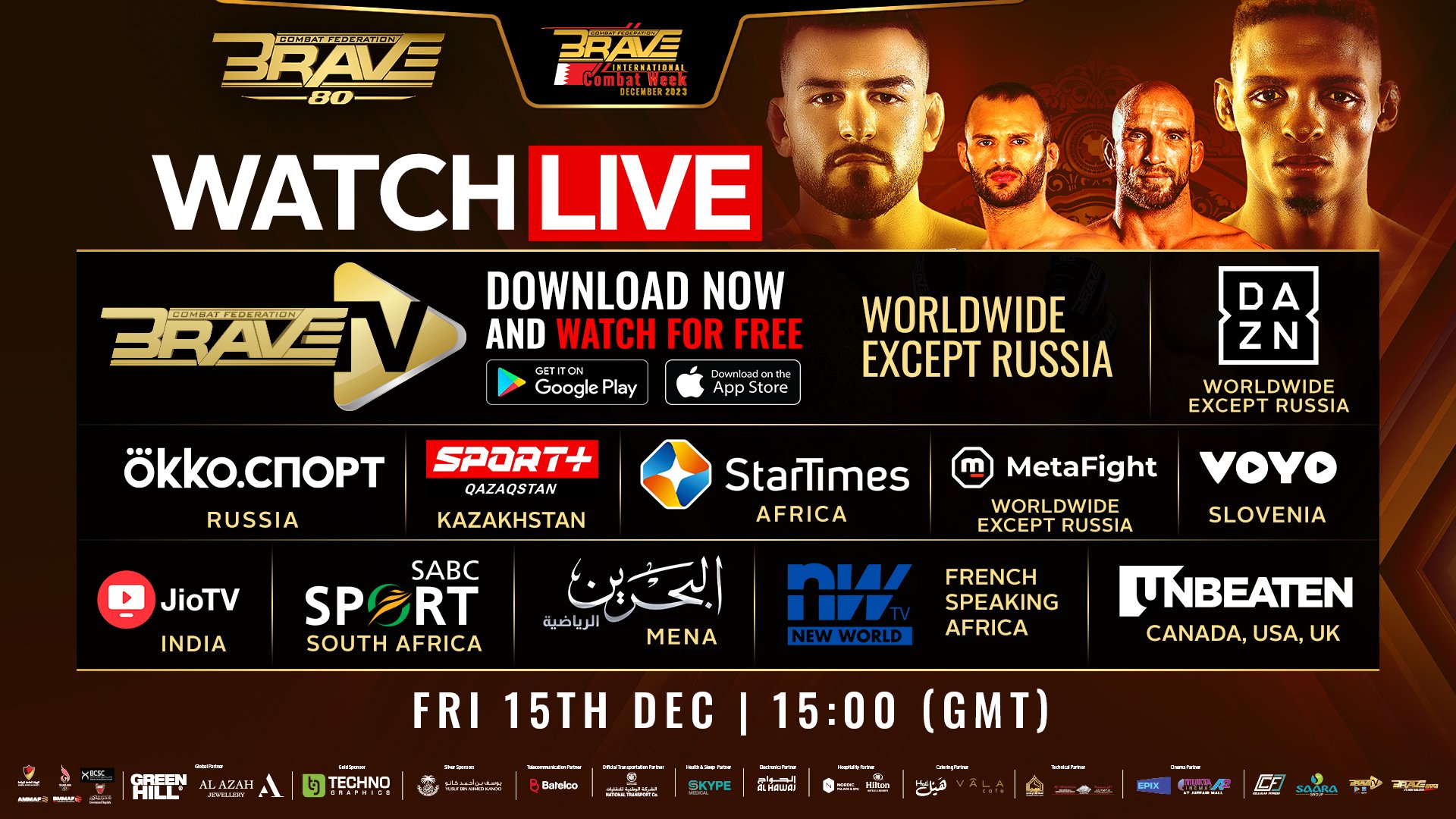 BRAVE CF 80 goes down TODAY: where to watch, start times, and more