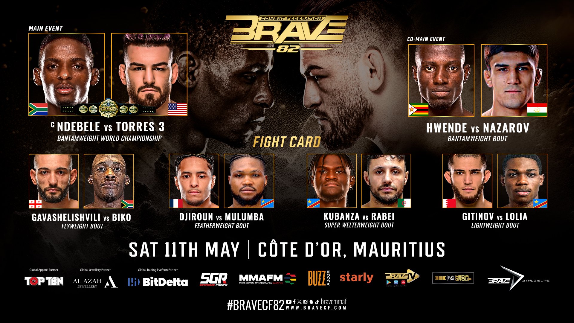 BRAVE CF releases full card for return to Africa; biggest title fight of the year confirmed as headliner