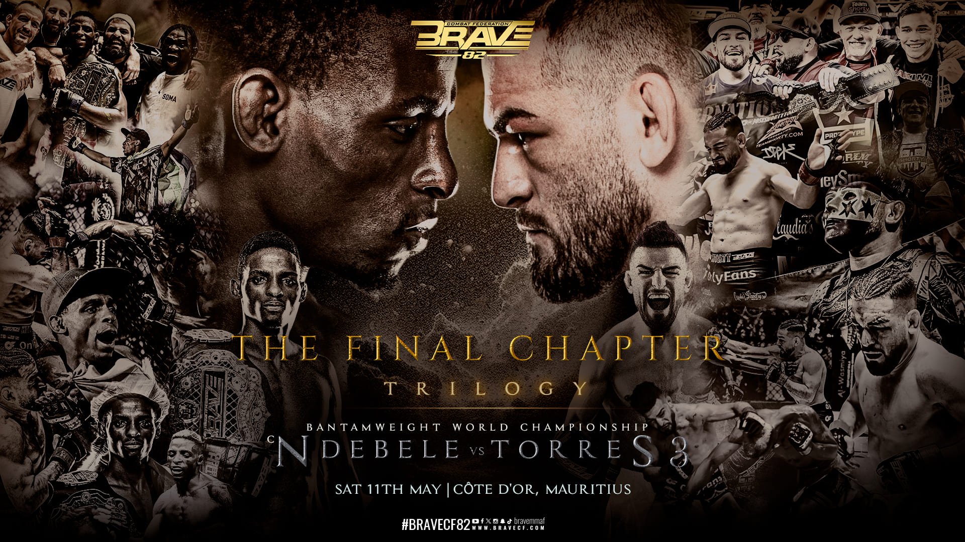Most global trilogy in MMA history! BRAVE CF champion Ndebele takes on arch-rival Torres in third fight in third different continent