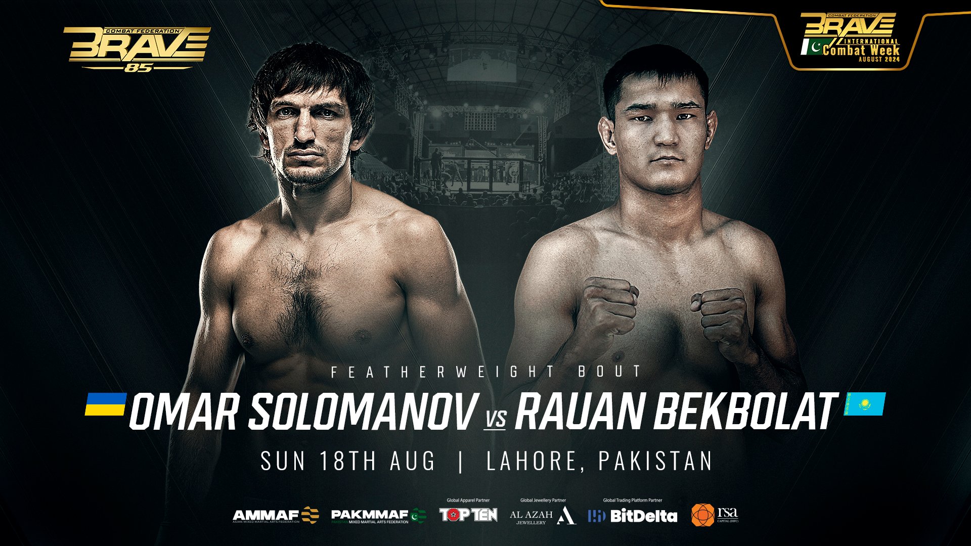 Blockbuster Featherweight bout to headline BRAVE CF 85 in Pakistan
