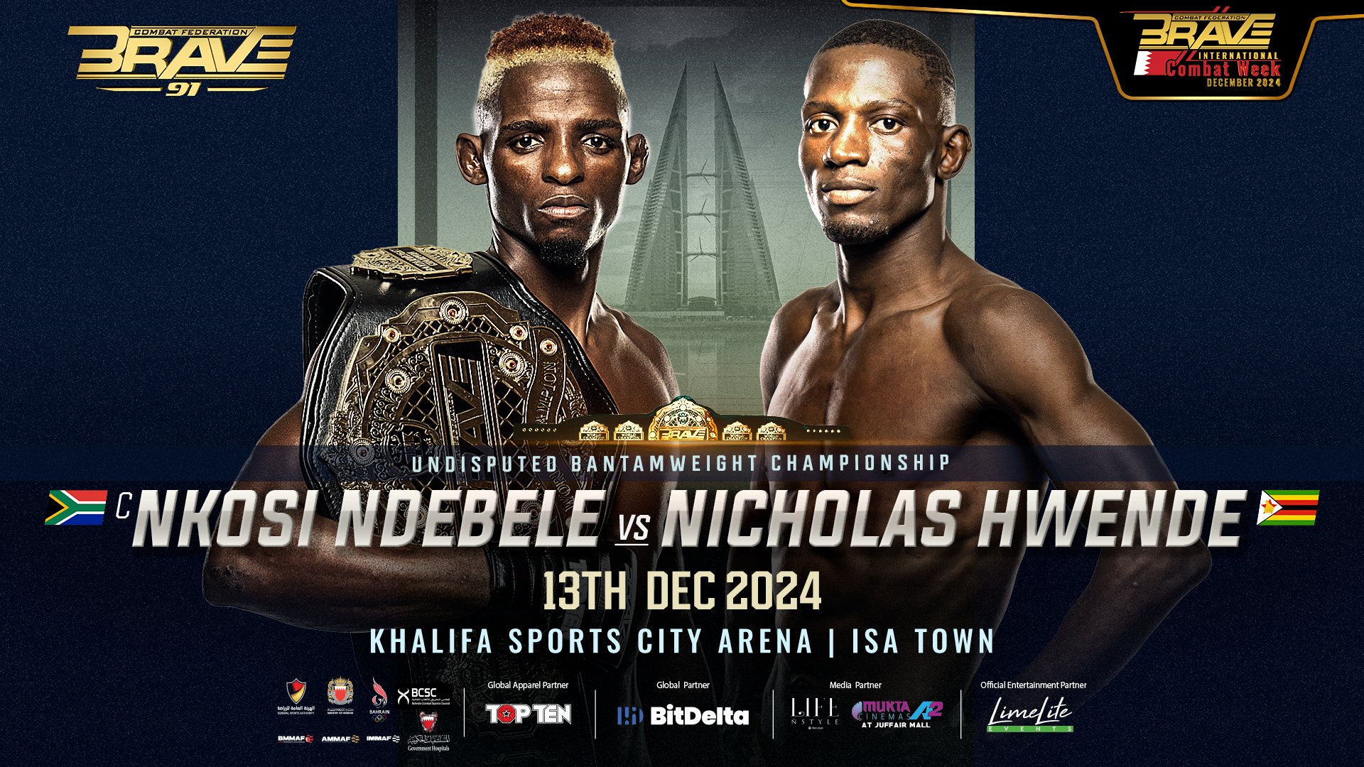 Blockbuster Bantamweight World Title fight revealed as the headliner for BRAVE CF 91