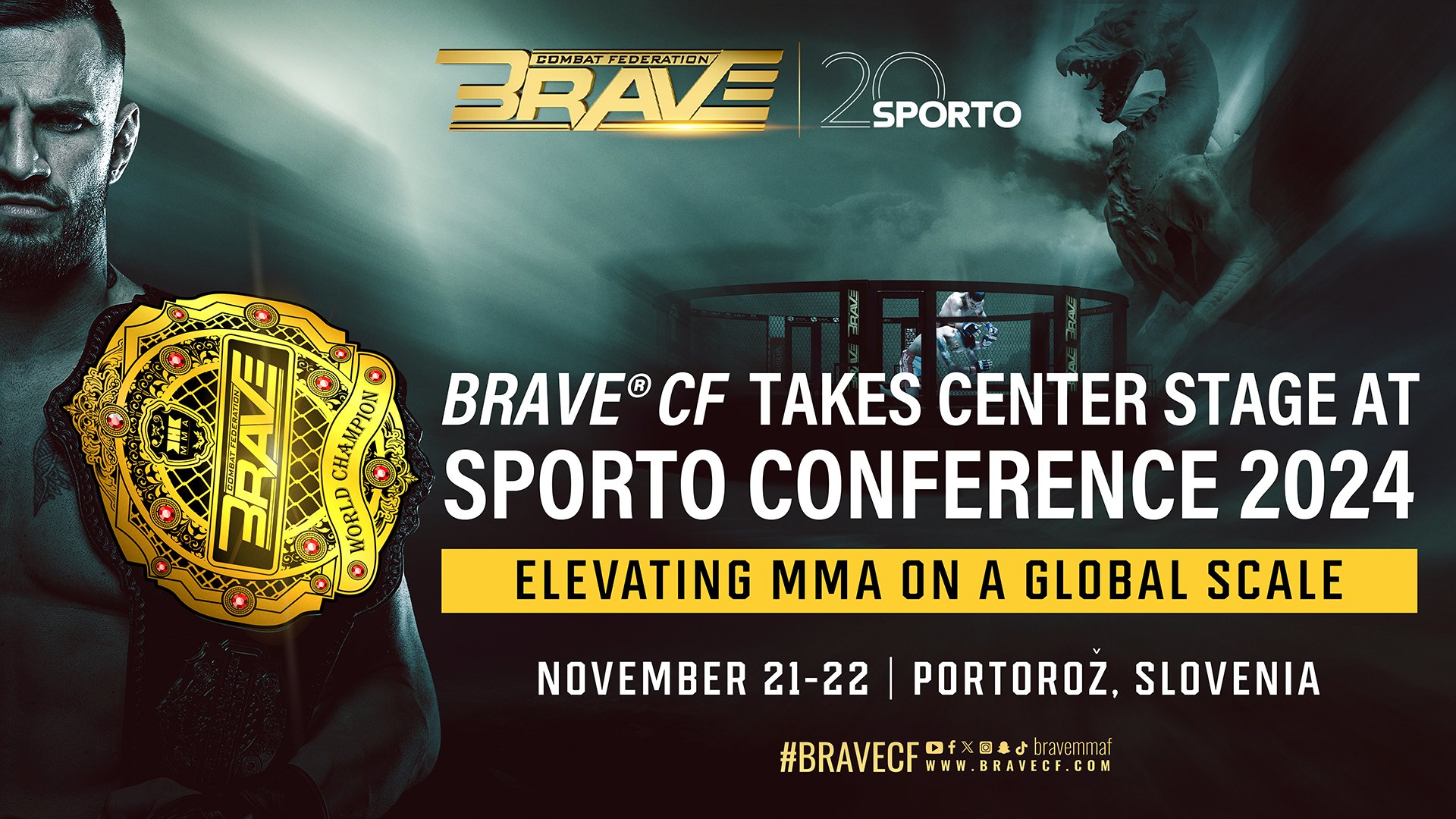 Setting New Standards: BRAVE CF Represents MMA at the Prestigious SPORTO Conference 2024, in Portorož!