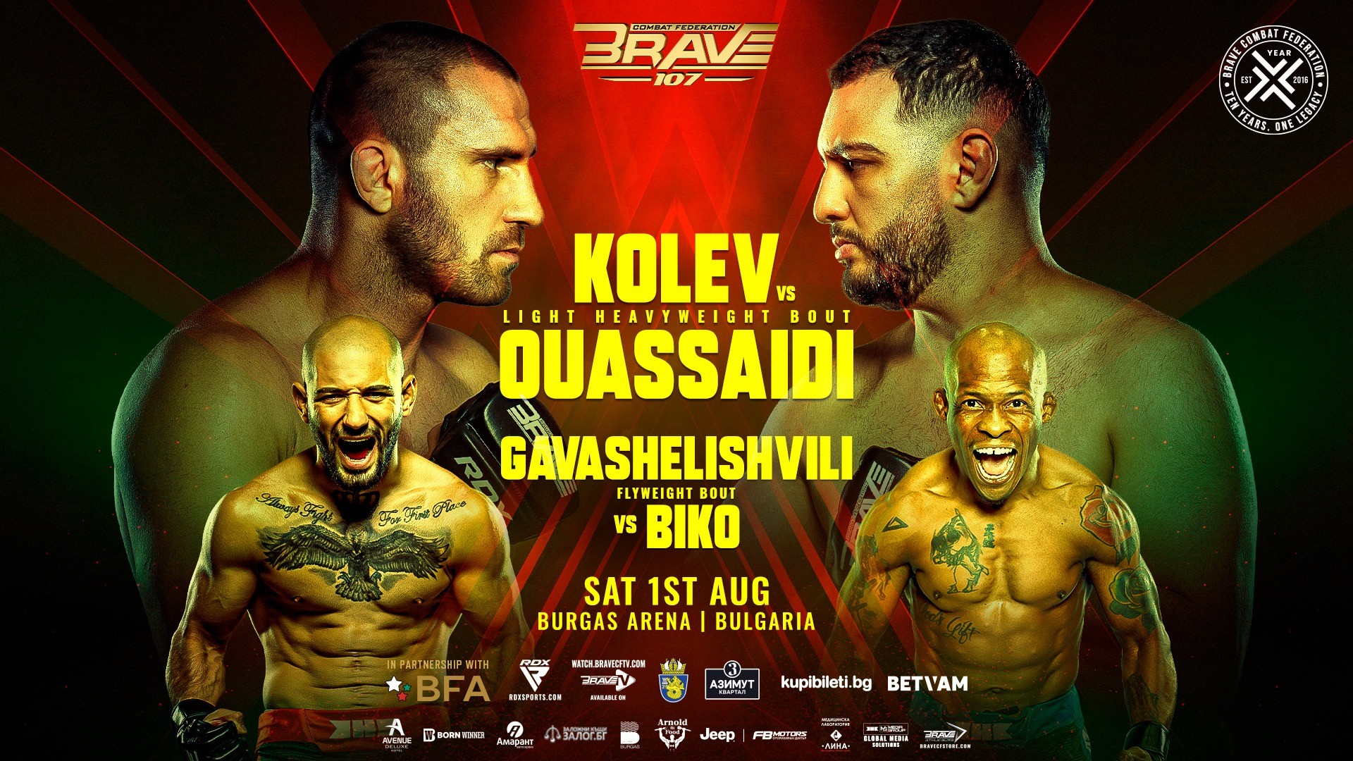 BRAVE CF 107 LOCKS IN FIGHT CARD FOR BLOCKBUSTER RETURN TO BULGARIA