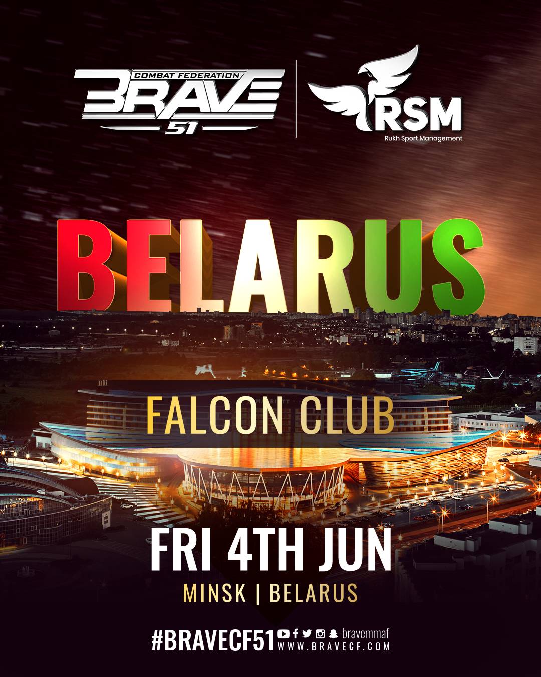 BRAVE CF 51 announced for June 4th, marking the promotions debut in Belarus