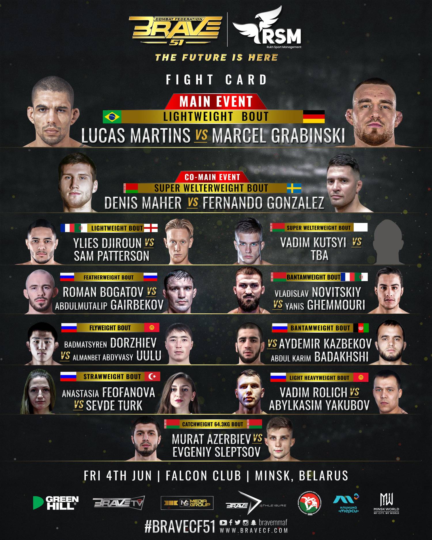 BRAVE CF 51 reveals stacked fight card for much-anticipated Belarus debut