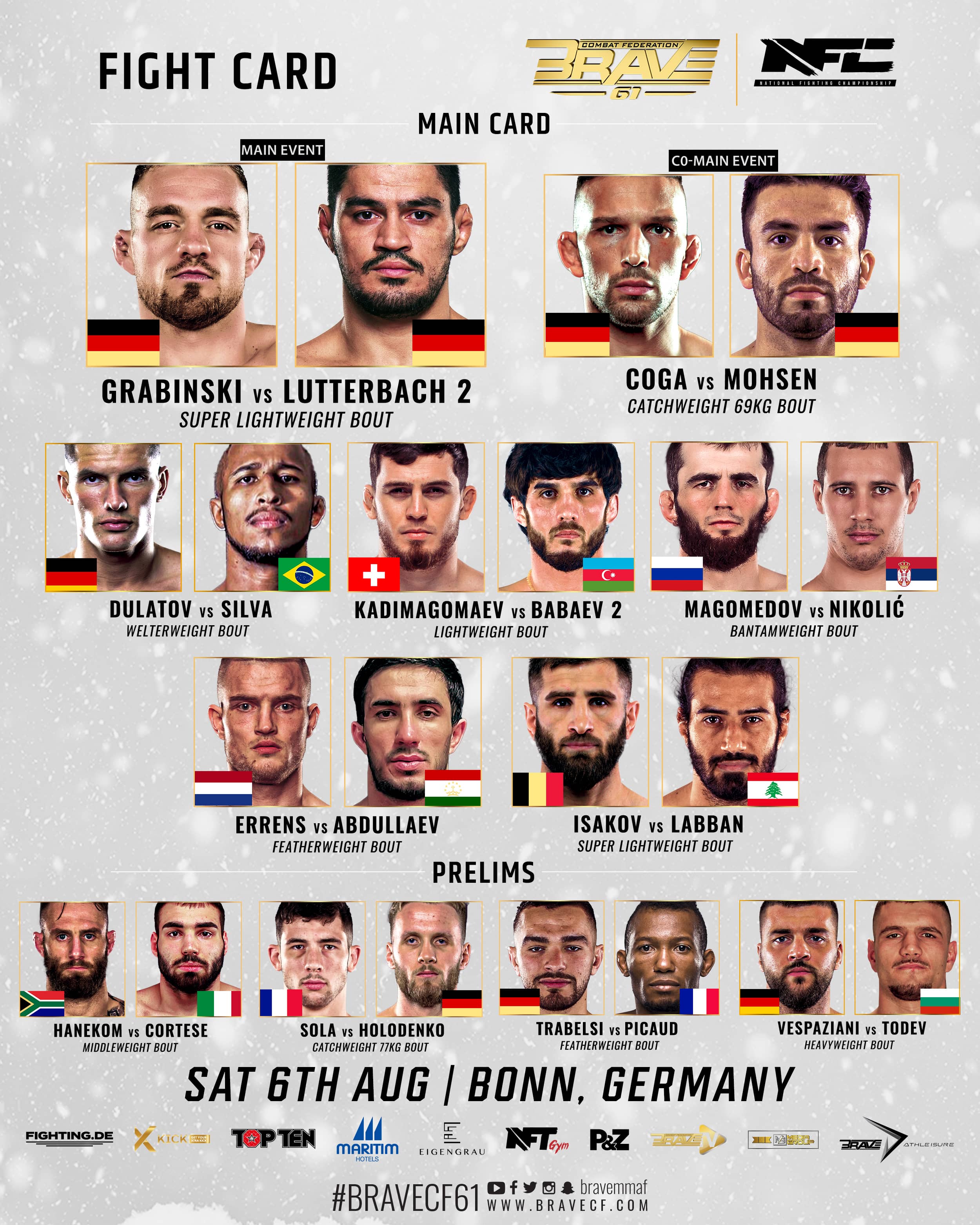 BRAVE CF ready to take over Germany with international fight card led by national hero Marcel Grabinski