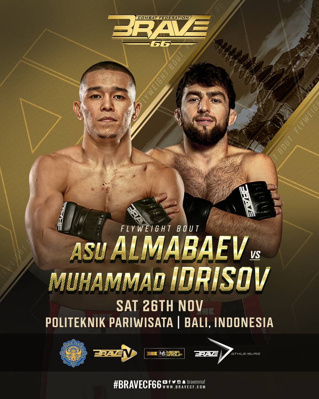 Pivotal Flyweight bout between Asu Almabaev and Muhammad Idrisov headlines BRAVE CF 66