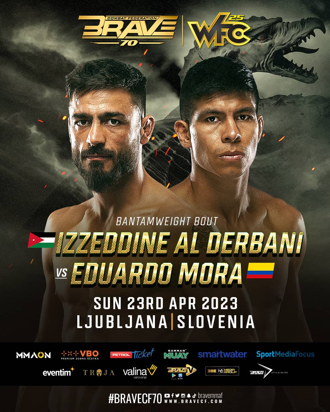 BRAVE CF 70: Bantamweights Izzedine Al-Derbani and Eduardo Mora ready to throw down in Slovenia