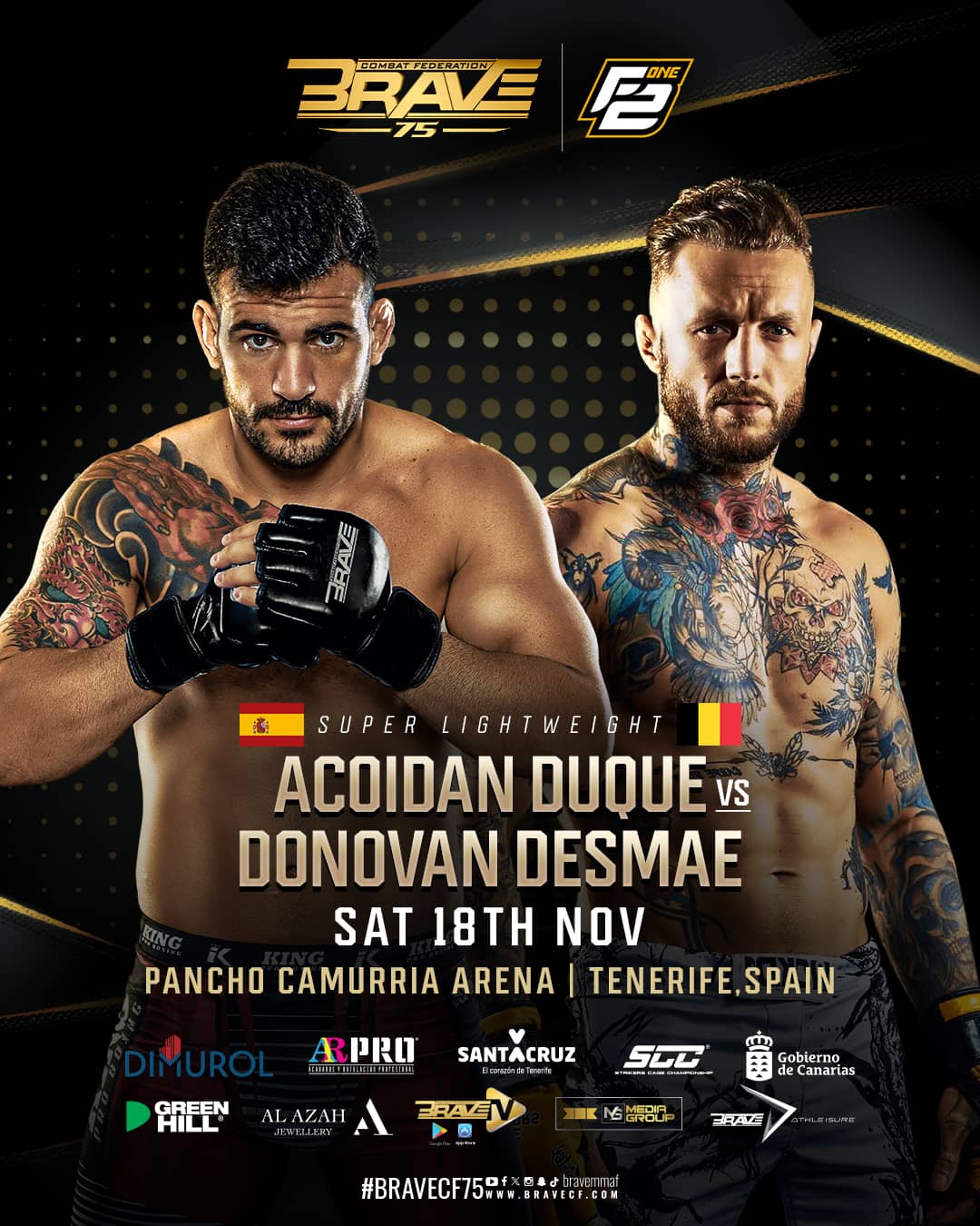BRAVE CF 75 set to be headlined by blockbuster Super Lightweight clash, as Duque takes on Desmae