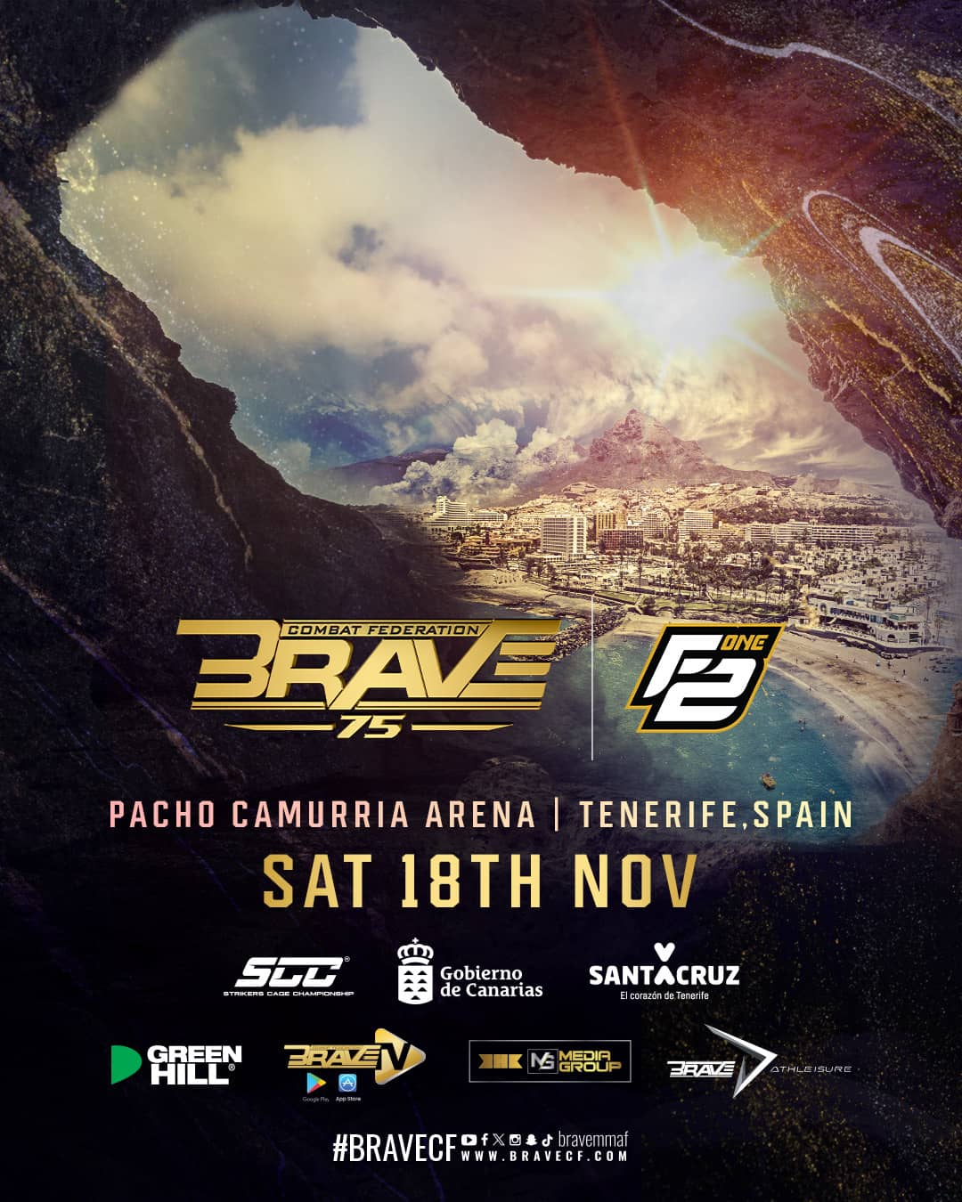 Spain to become 30th nation to host BRAVE CF, with BRAVE CF 75 set for November 18