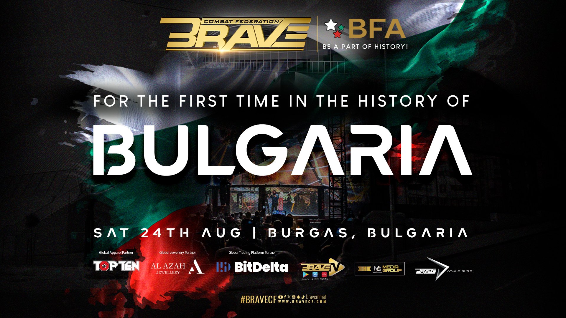 BRAVE Combat Federation announces debut event in Bulgaria, expands 2024 European Tour to six countries