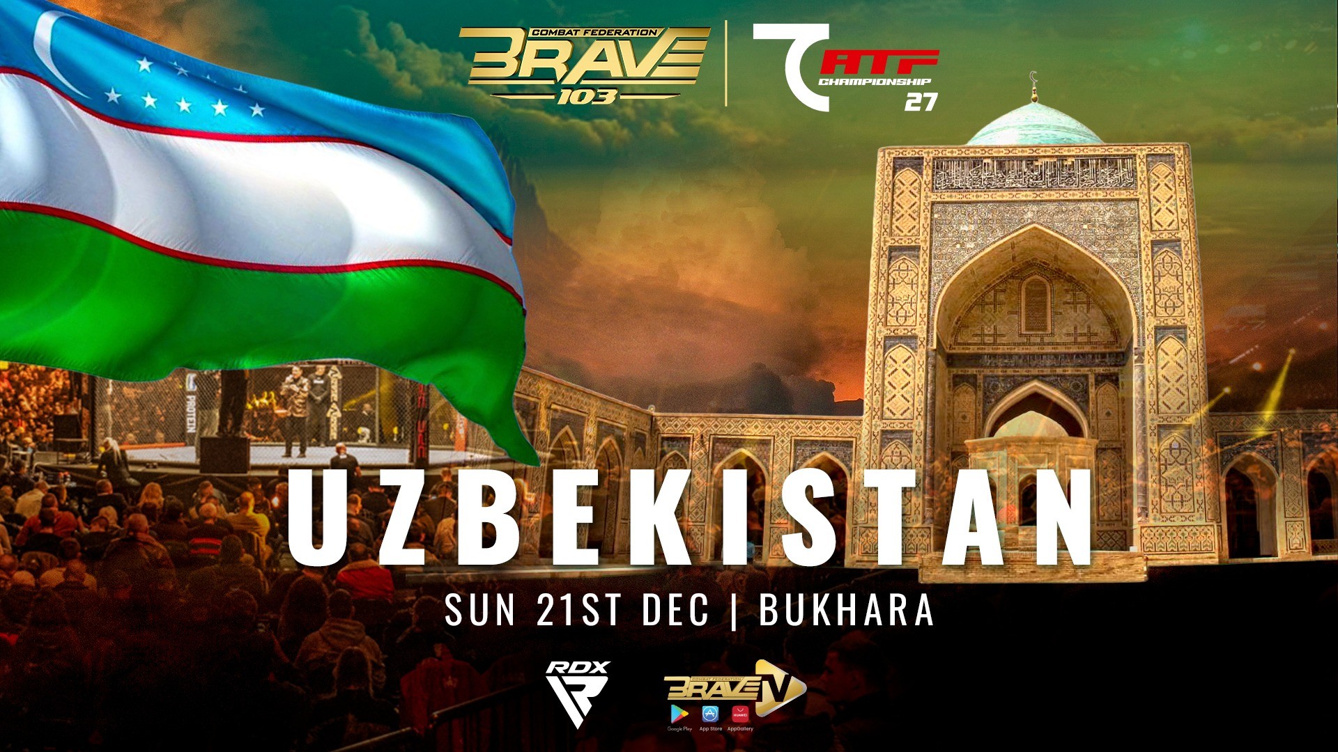 BRAVE Combat Federation announces BRAVE CF 103 in Bukhara, Uzbekistan, marking the promotion’s highly anticipated return to Central Asia.