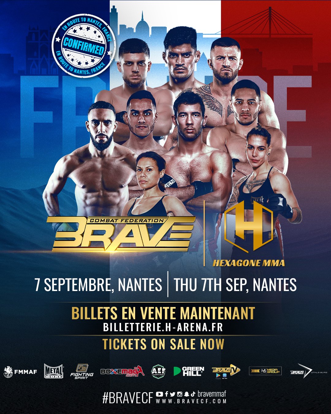 BRAVE CF and HEXAGONE MMA announce first fighters confirmed for historic France show