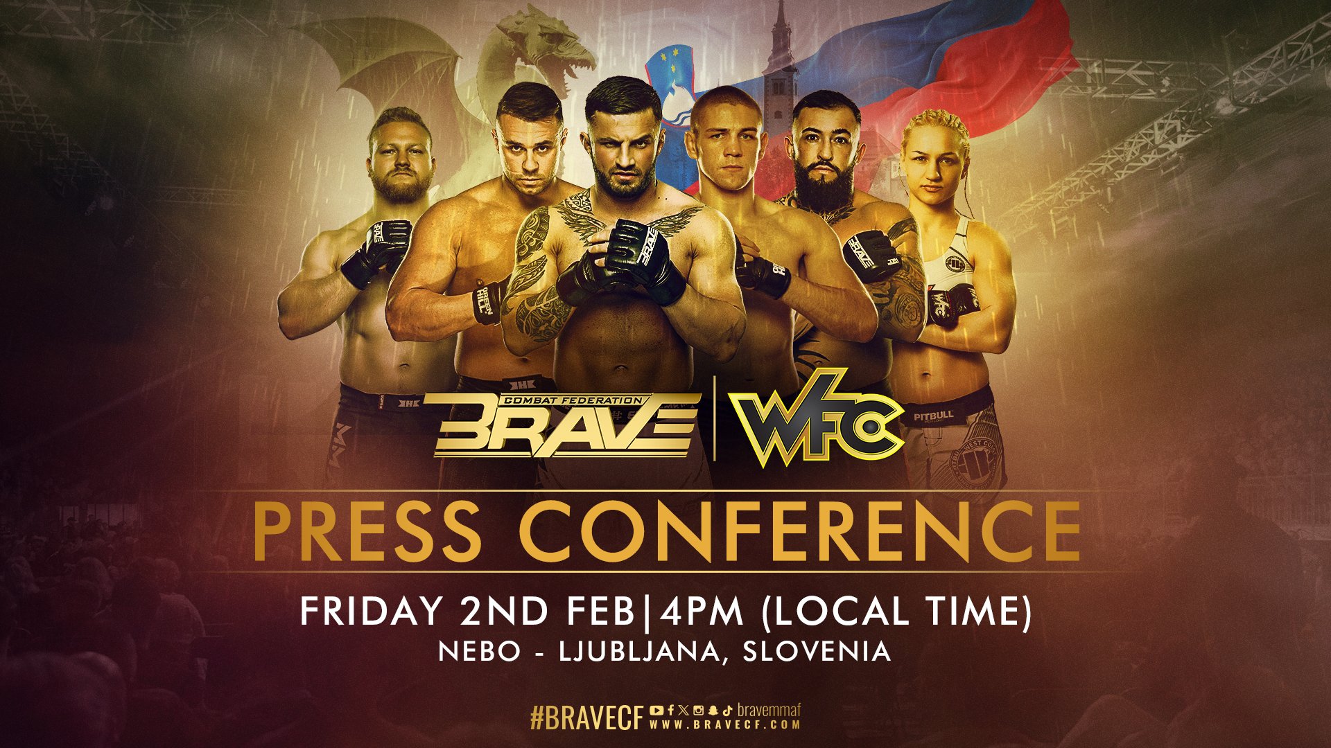 BRAVE CF to unveil European plans in star-studded press conference for Slovenia events