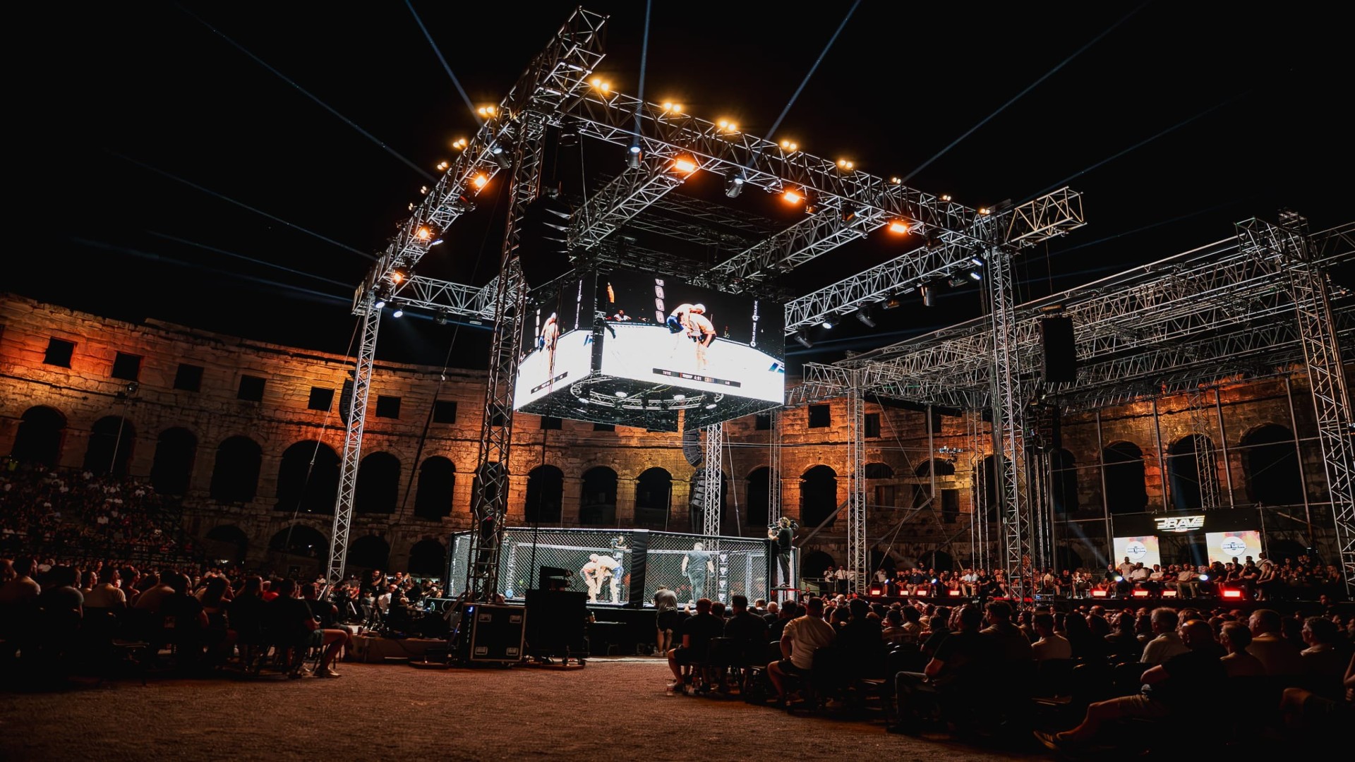 BRAVE CF 108 fighters competing inside Pula Arena in Croatia