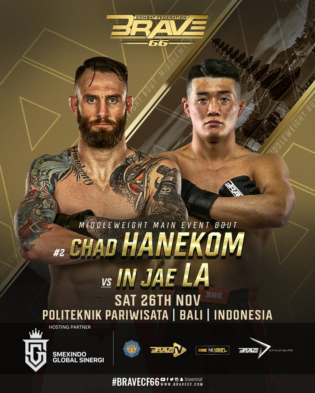 BRAVE CF 66 set for new main event with Hanekom vs La bumped up due to Idrisov injury