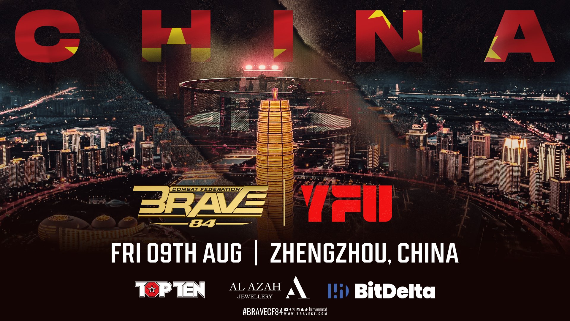 BRAVE CF 84 set for August 9, as China becomes 13th host nation in Asia