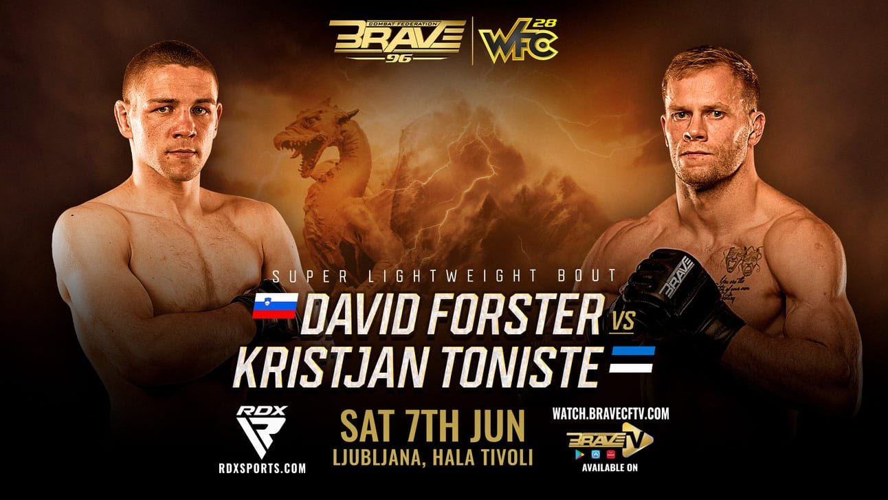 David Forster vs Kristjan Toniste Set for Super Lightweight Showdown at BRAVE CF 96 in Ljubljana