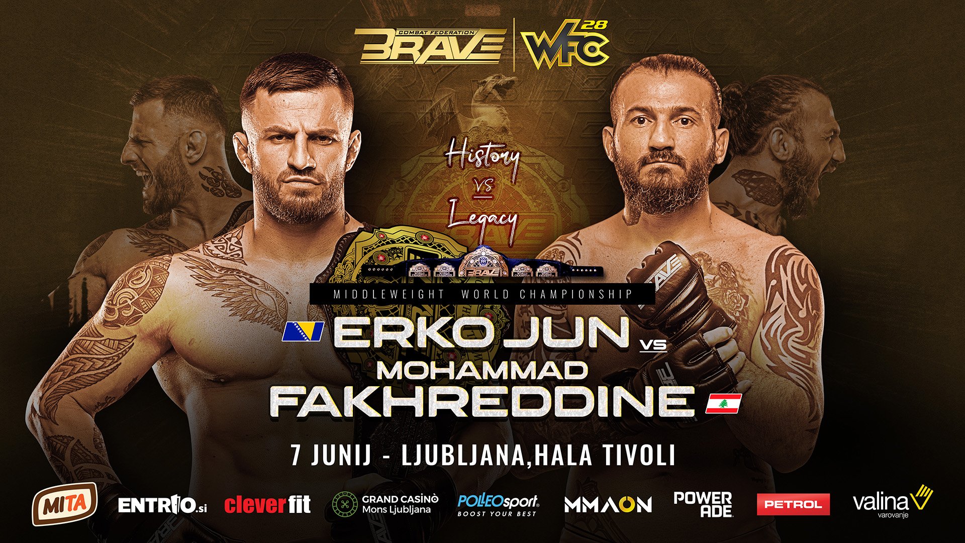 History Vs Legacy: BRAVE CF Announces Blockbuster Middleweight Title Fight as BRAVE CF 95 Main Event