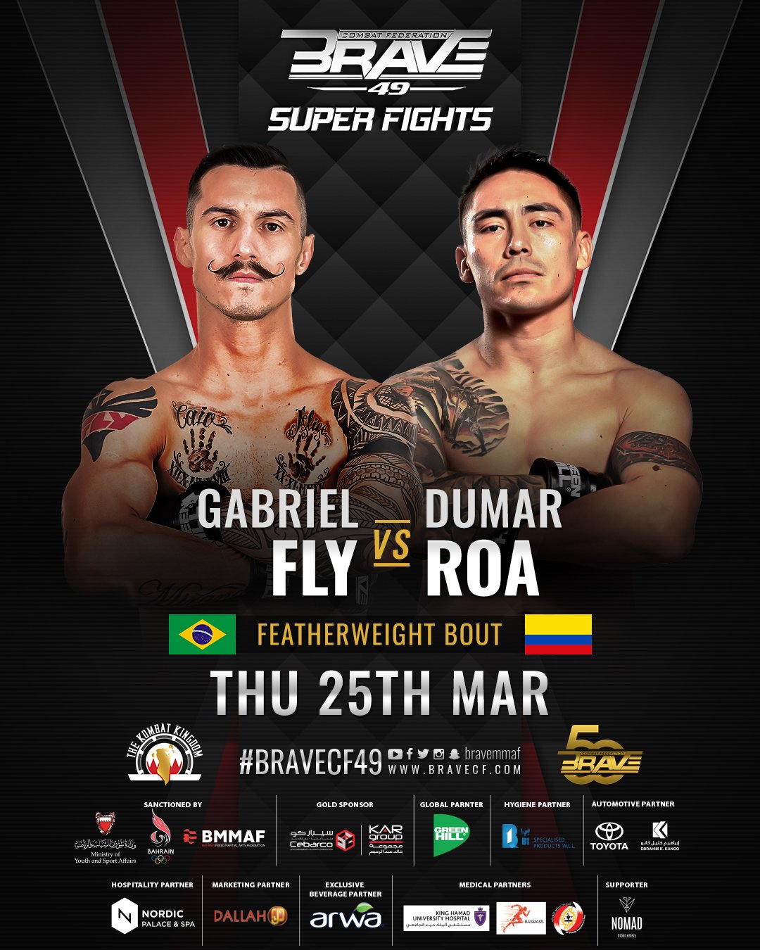 Ahead of BRAVE CF 49, BJJ black belt Gabriel Fly says he can knock Dumar Roa out