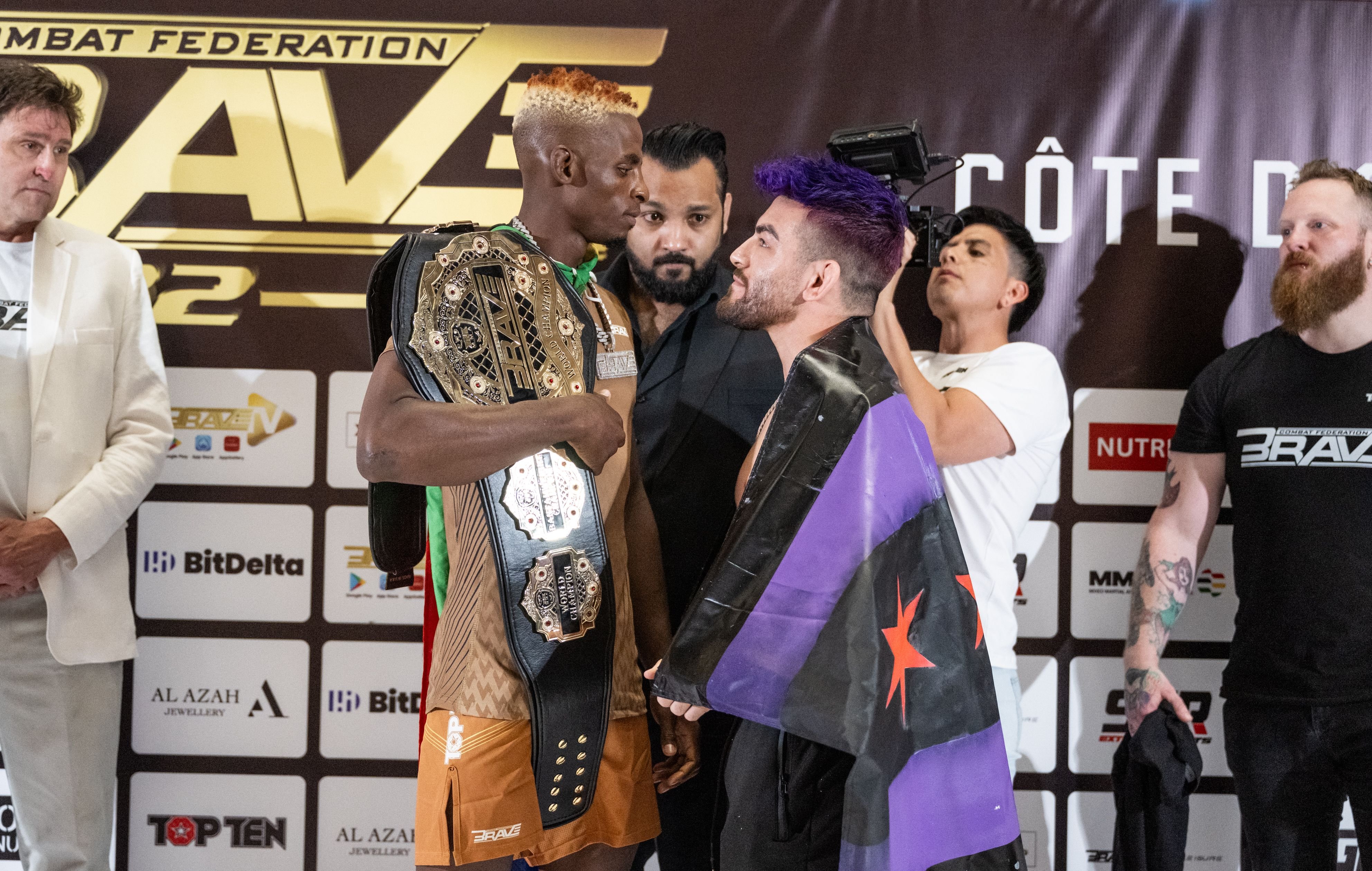 BRAVE CF 82: Ndebele receives hero's welcome in intense face-off with rival Torres ahead of historic trilogy