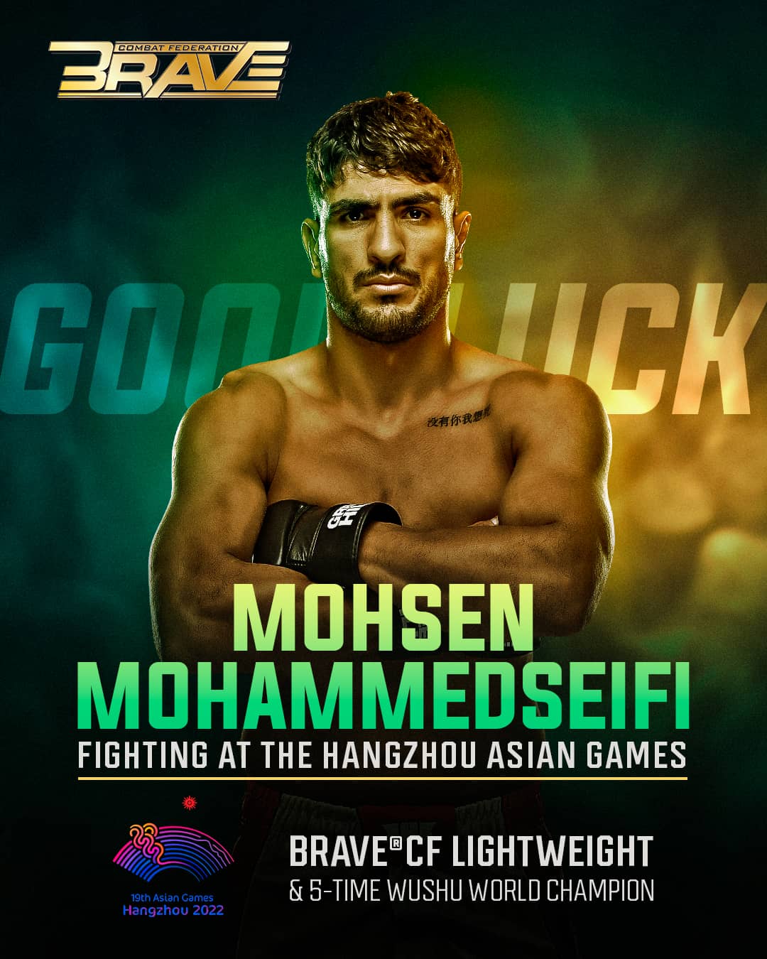 BRAVE CF fighter and Wushu legend Mohsen Mohammedseifi to go for fourth straight gold at Asian Games