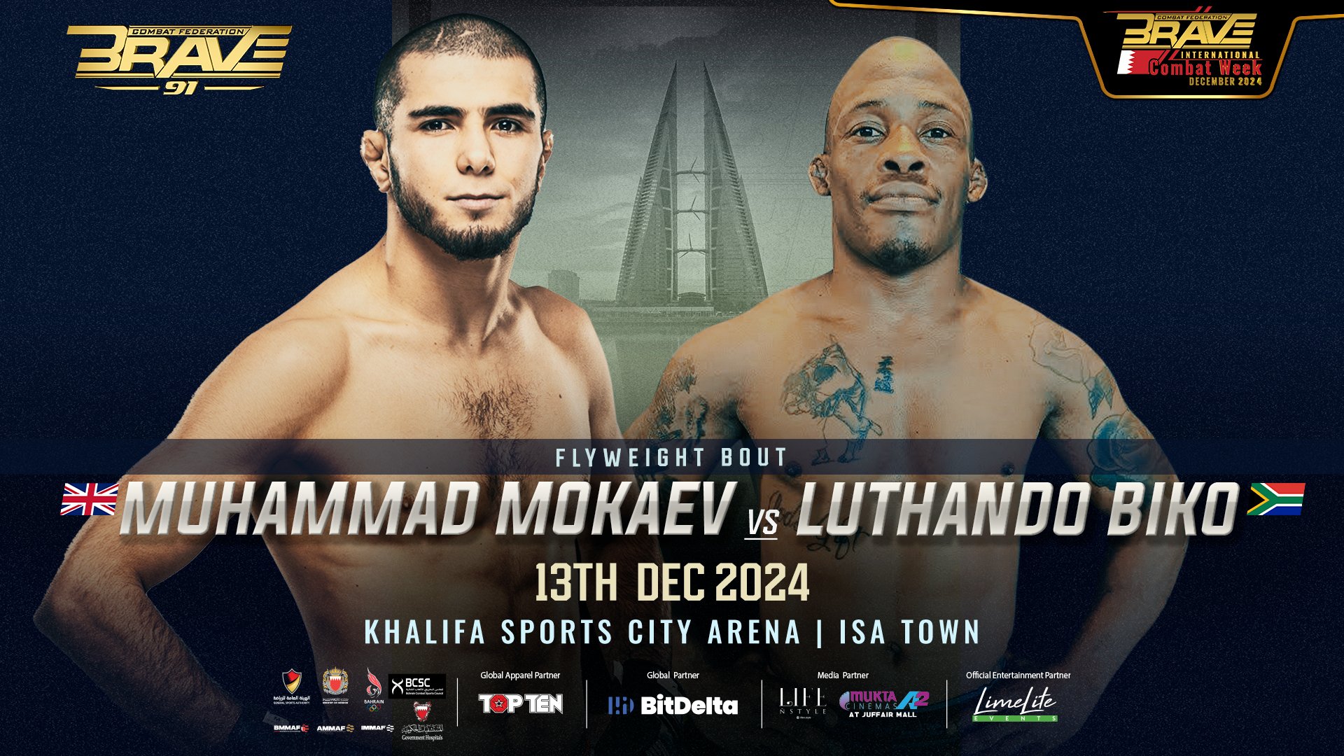 Undefeated Flyweight Superstar Muhammad Mokaev Returns to Face Luthando Biko at BRAVE CF 91