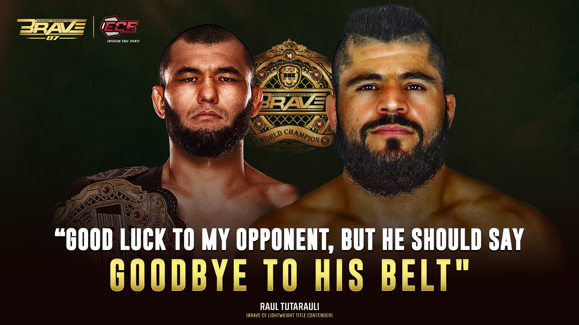 Raul Tutarauli bites back at champion Kubanychbek ahead of BRAVE CF 87: Say goodbye to your belt