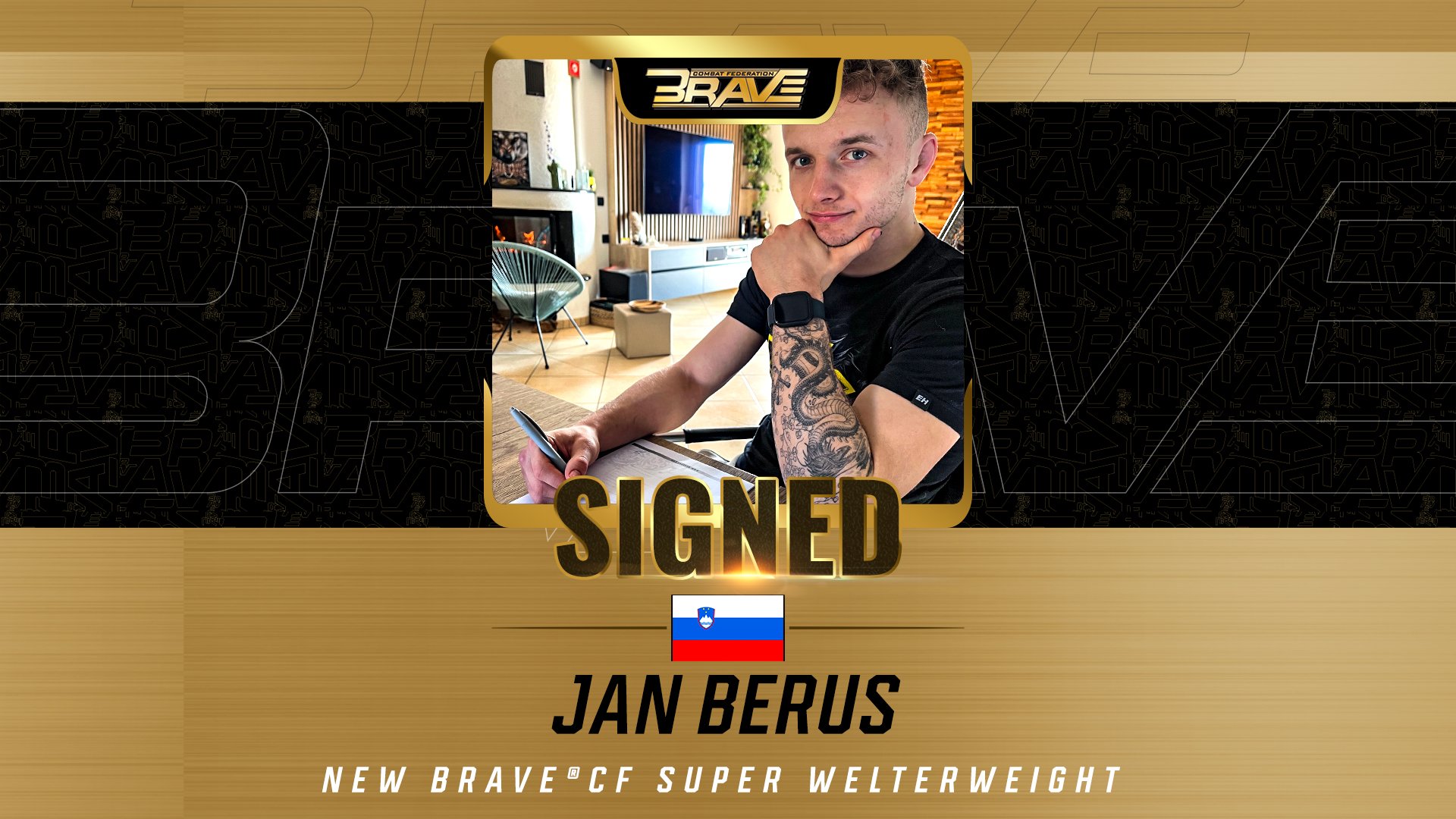 BRAVE Combat Federation Signs Undefeated Slovenian Superstar Jan Berus