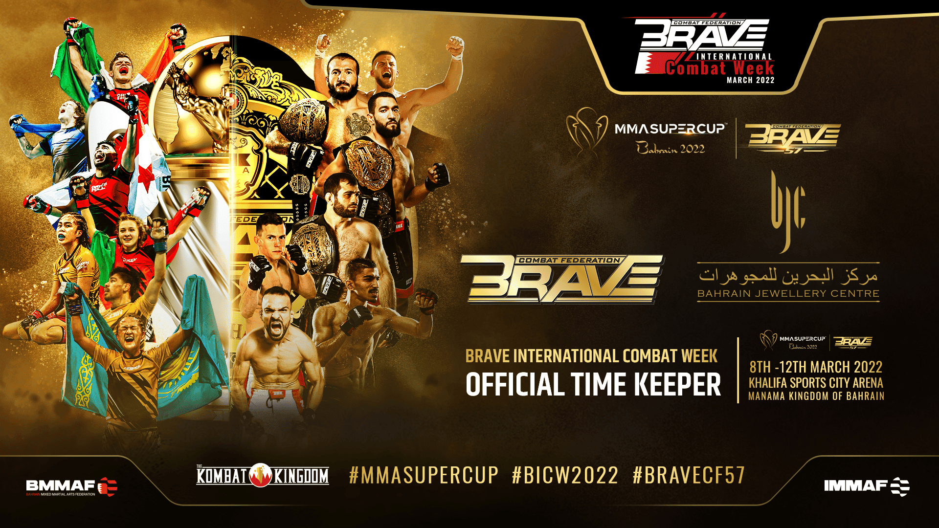 BRAVE CF Announces Bahrain Jewellery Centre as BRAVE International Combat Week Official Timekeeper