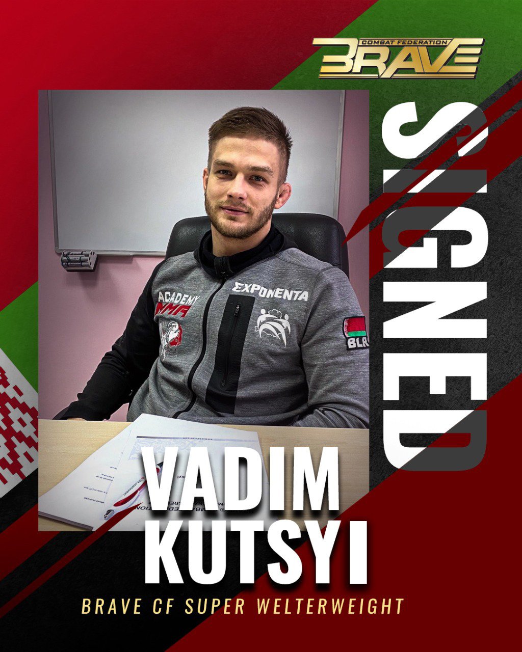 Belarus star Vadim Kutsyi signs with BRAVE CF, and calls for home debut in June