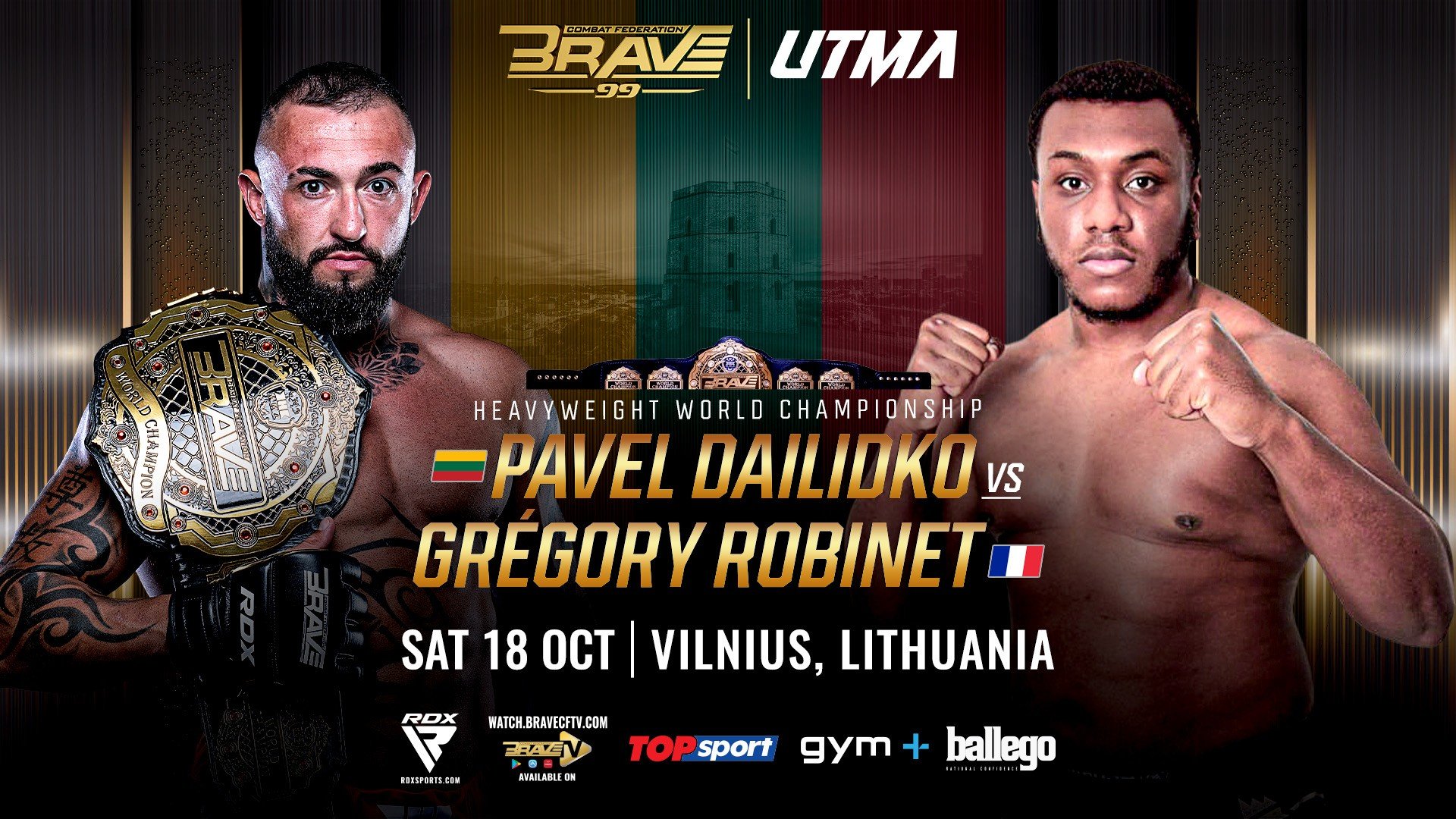 Pavel Dailidko Defends Heavyweight Crown Against Gregory Robinet In Historic BRAVE CF 99 Showdown