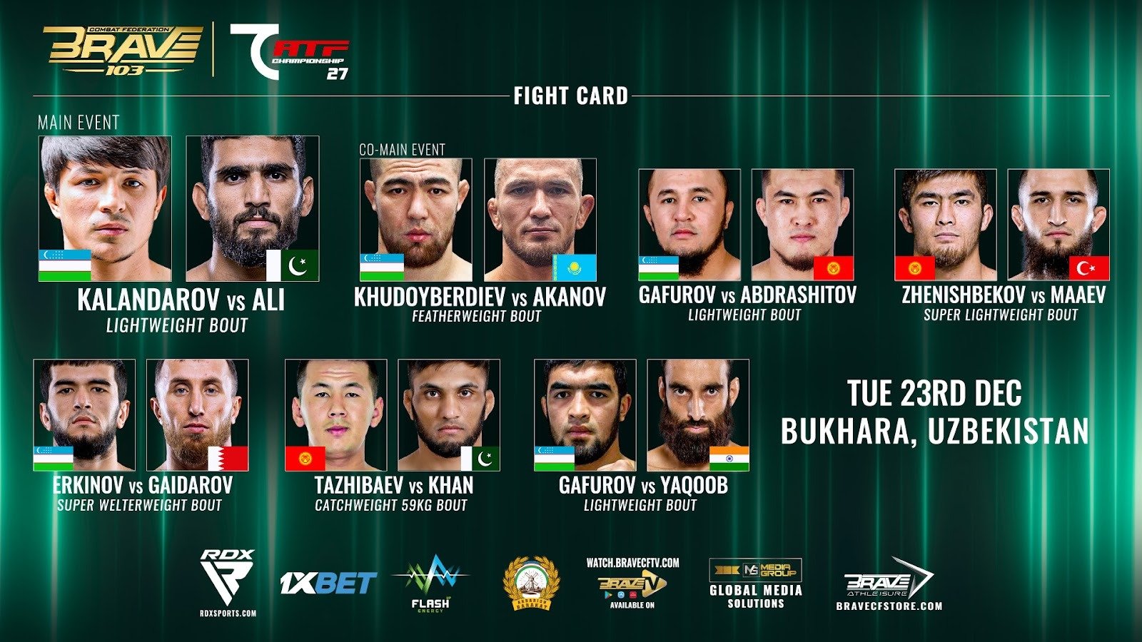 BRAVE CF 103 Loads Up Stacked Card For Uzbekistan Return On December 23