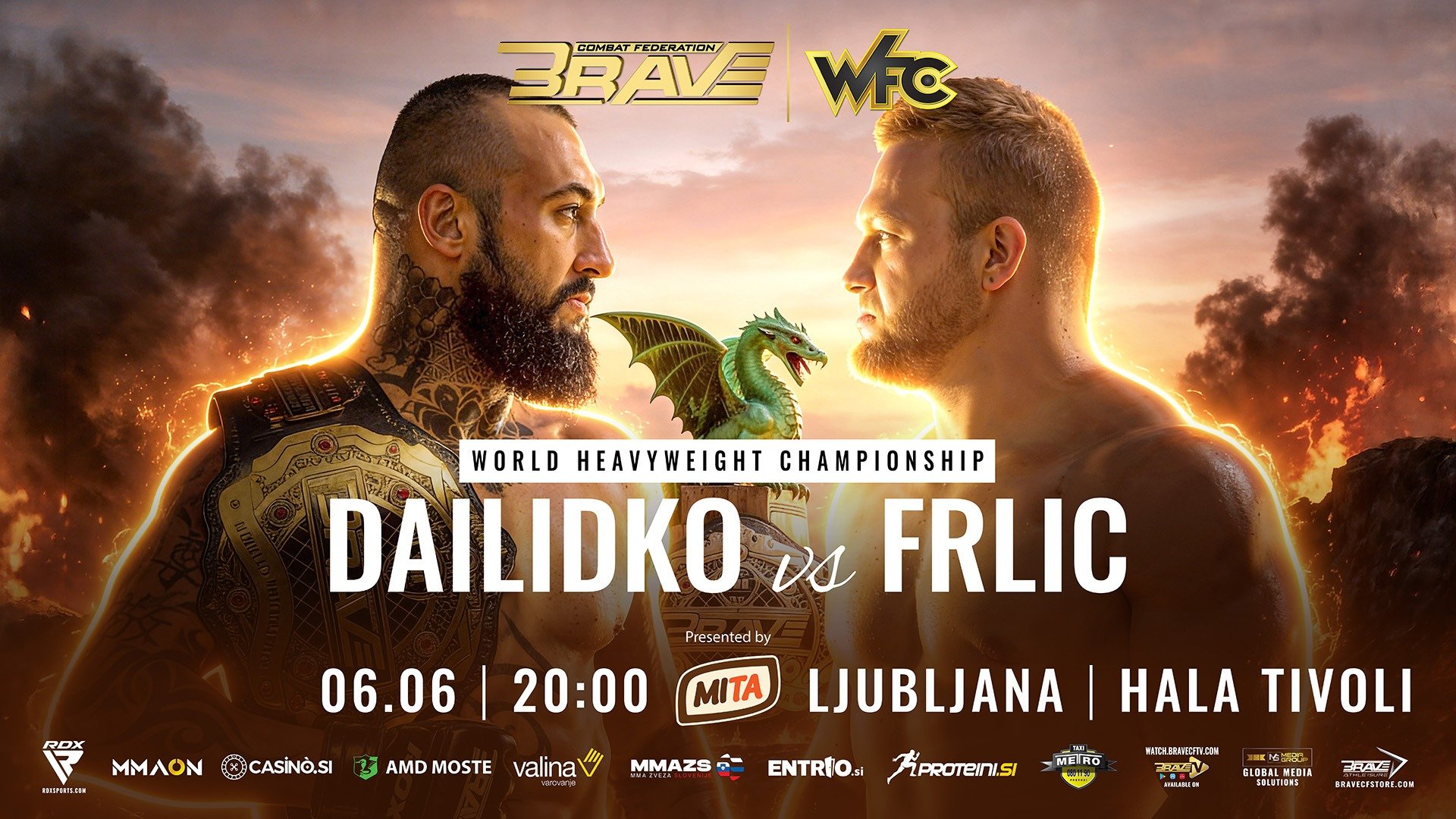 PAVEL DAILIDKO RETURNS TO DEFEND BRAVE CF HEAVYWEIGHT CROWN AGAINST MIHA FRLIC