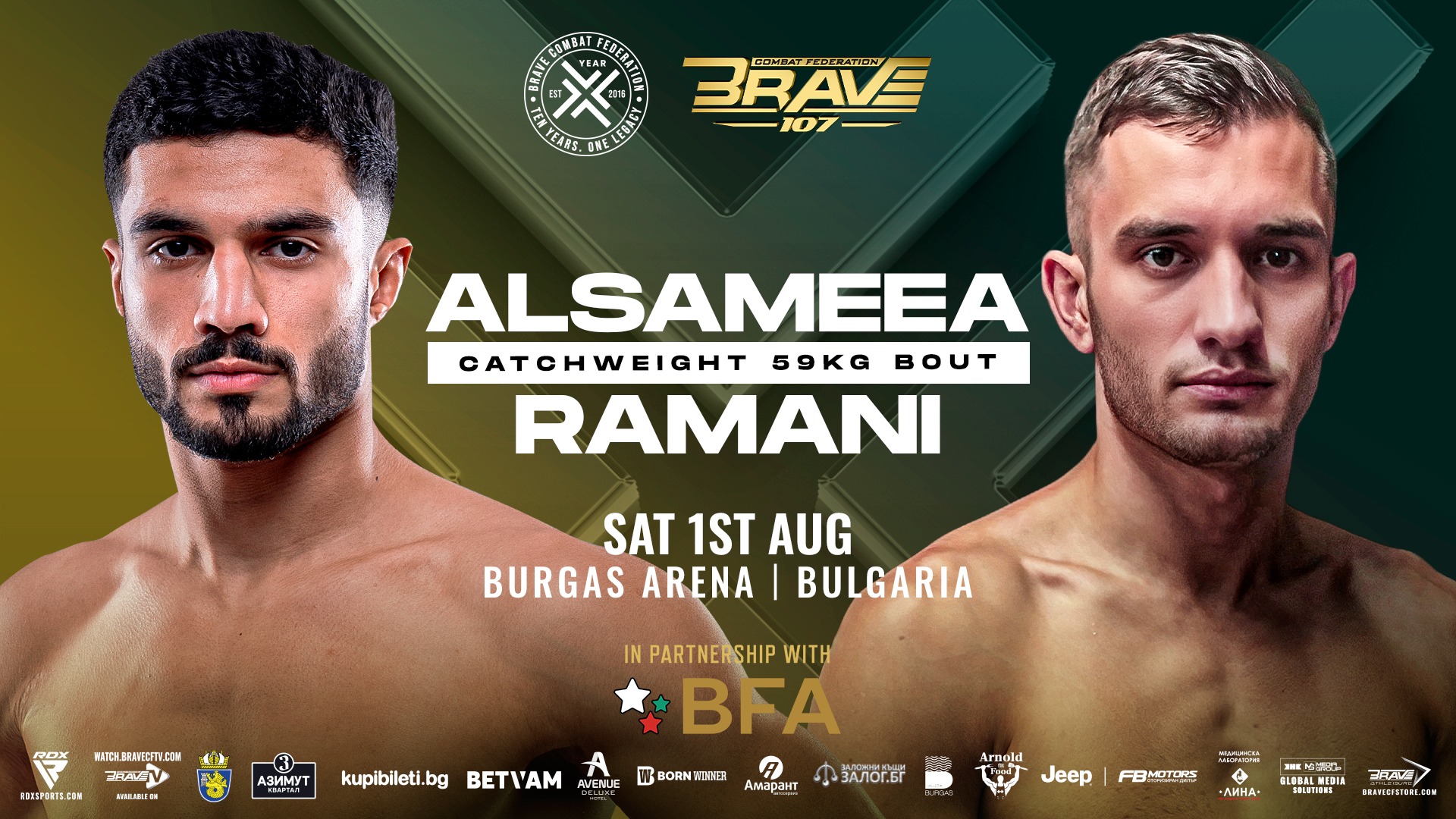 MOHAMED ALSAMEEA SET FOR NEW TEST AGAINST MIRAN RAMANI AT BRAVE CF 107