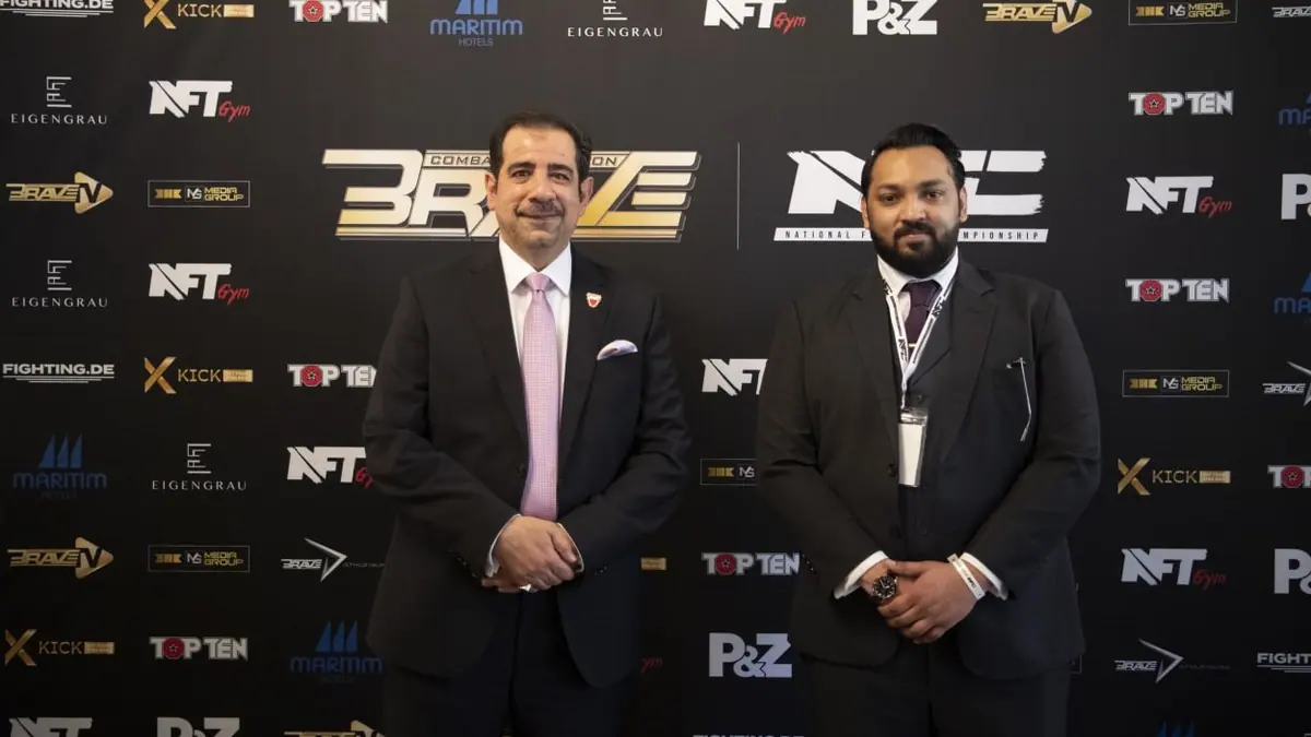 The Ambassador of the Kingdom of Bahrain in Germany attends historical BRAVE CF 61 event