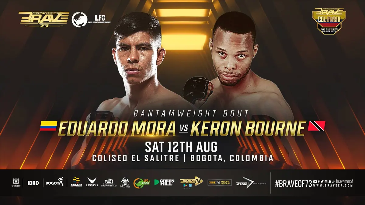 Hometown hero Eduardo Mora faces undefeated Keron Bourne at BRAVE CF 73 in Bogota, Colombia