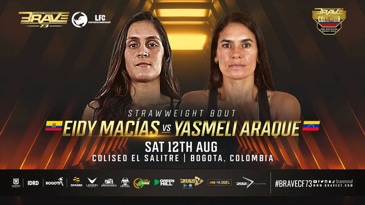 Yasmeli Araque vs Eidy Macías added to BRAVE CF 73 in Bogota, Colombia