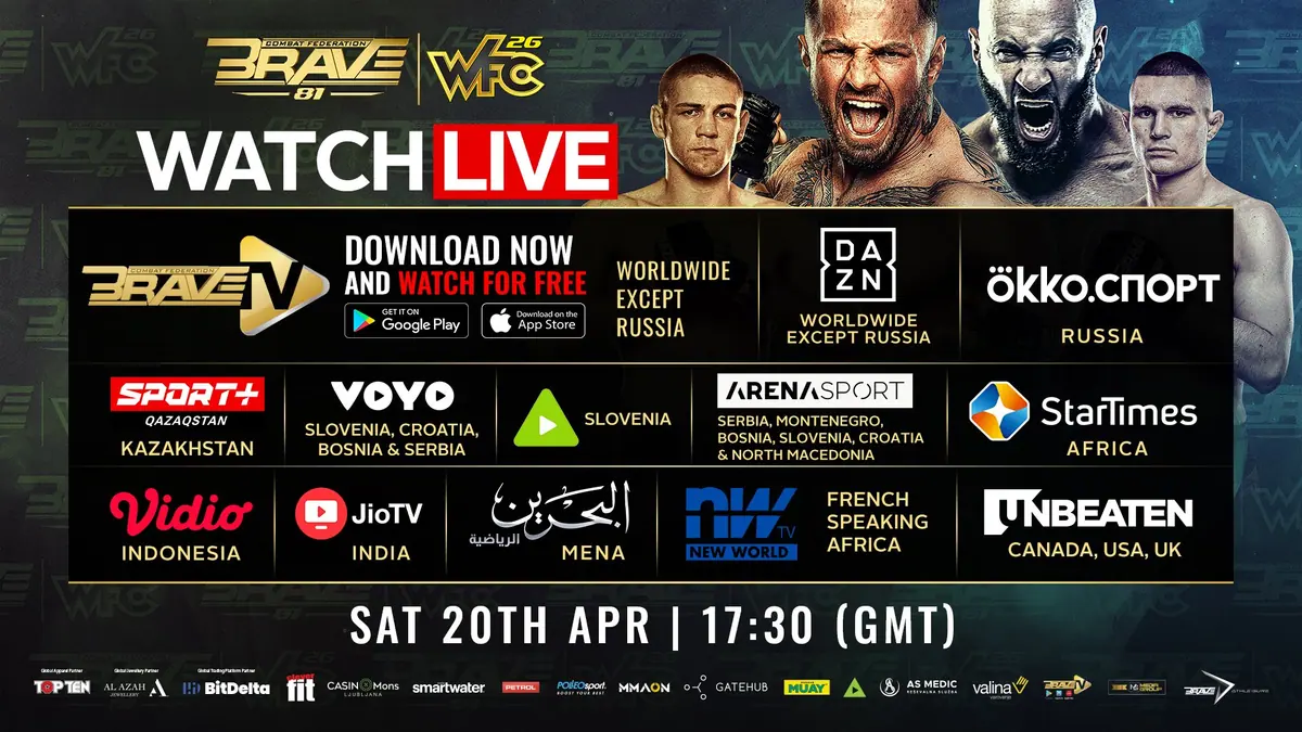 BRAVE CF 81 on 20th April: Start time, where to watch and more