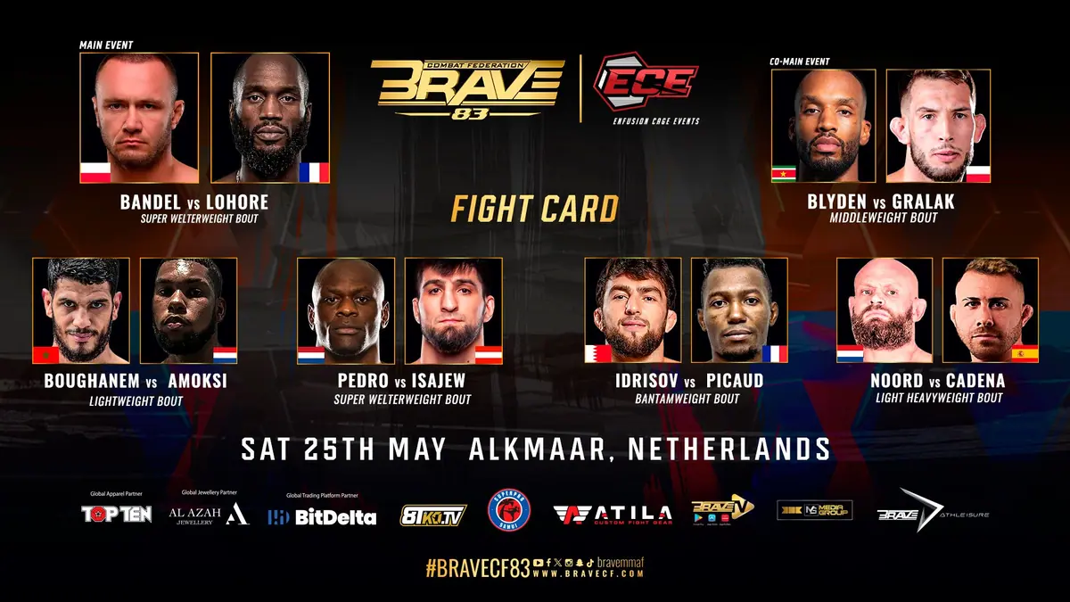 BRAVE Combat Federation reveals full fight card for historic BRAVE CF 83 event in the Netherlands