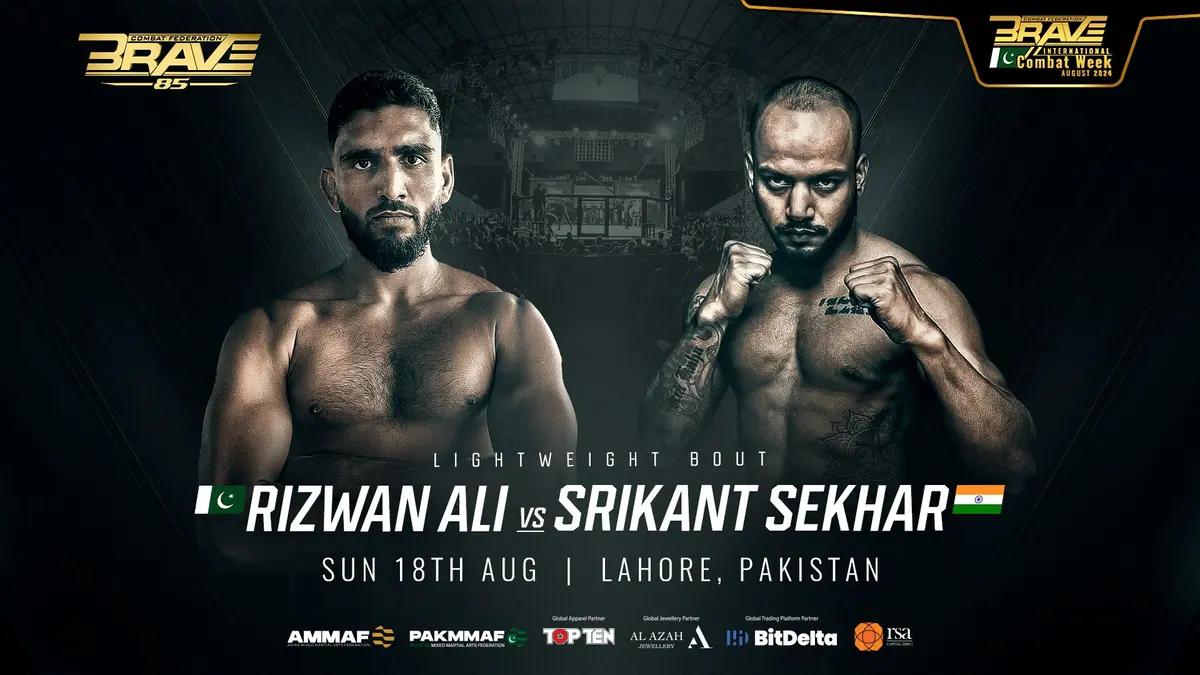 BRAVE CF 85: Rizwan Ali returns to MMA against Srikant Sekhar in historic Pakistan vs India showdown