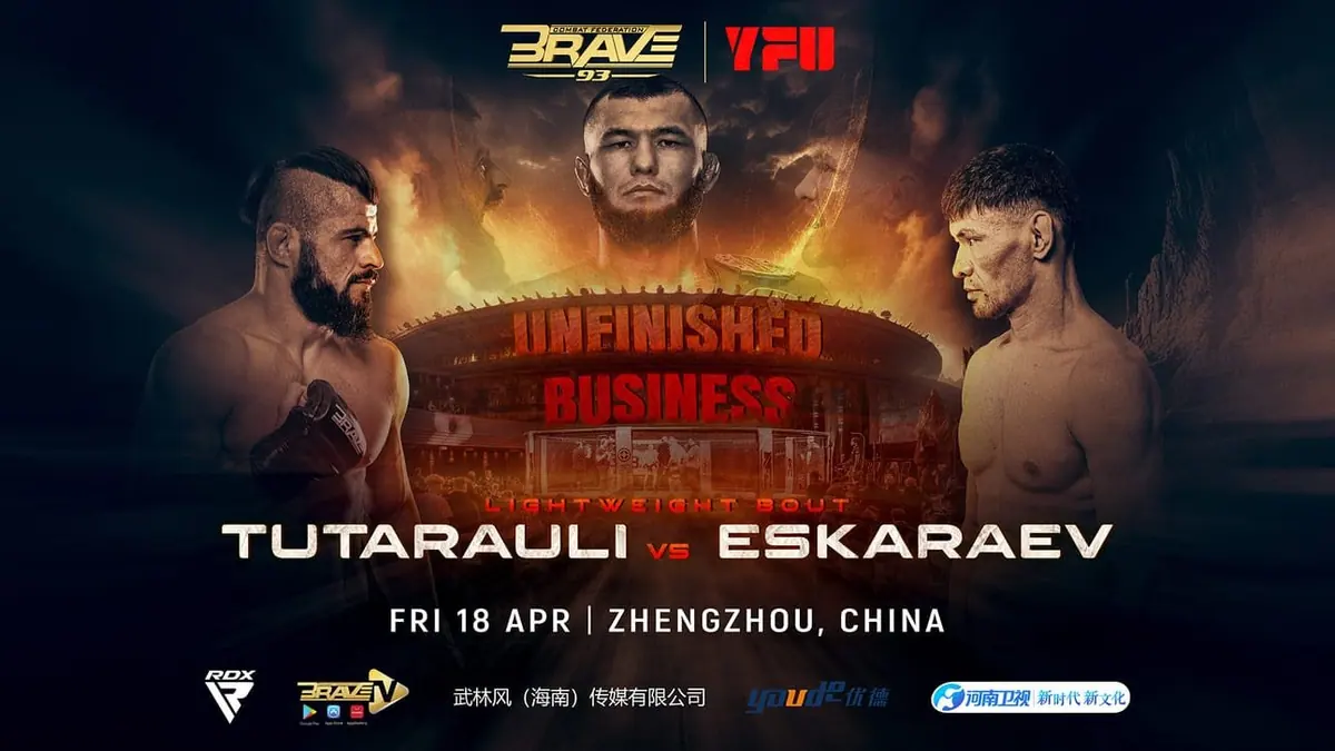 BRAVE CF 93 Main Event: Tutarauli vs. Eskaraev Set for War in Zhengzhou
