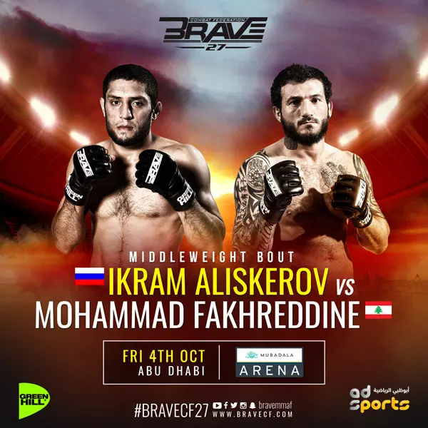 BRAVE 27: stars Aliskerov and Fakhreddine to clash at Middleweight