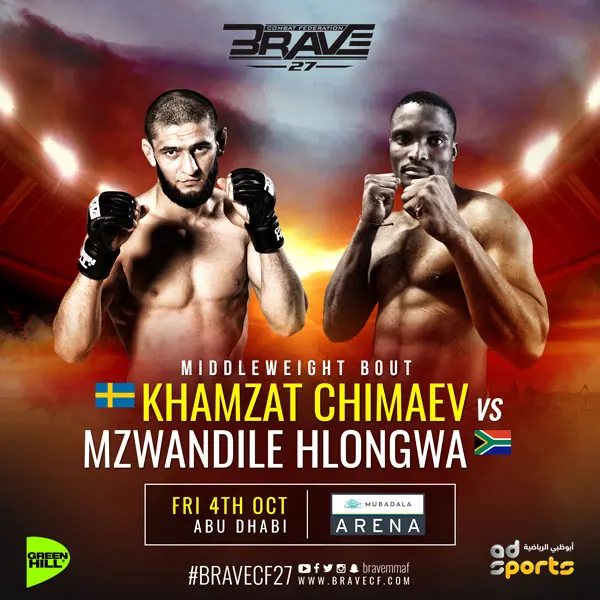 Rising superstar Chimaev meets internet sensation Hlongwa at BRAVE CF 27
