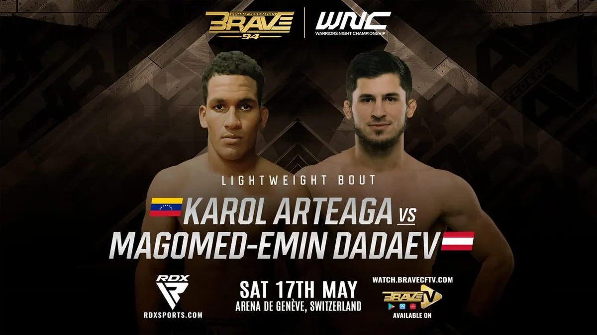 BRAVE CF 94: Explosive Lightweight Showdown Set Between Karol Arteaga and Magomed-Emin Dadaev
